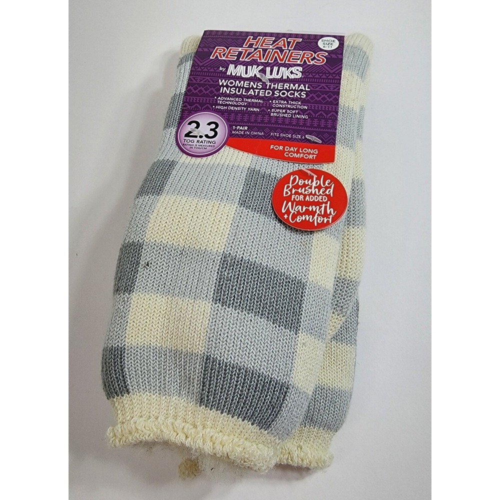 MUK LUKS Women's Thermal Insulate Warm Cresm Socks Heat Retainers Size 6-11 New